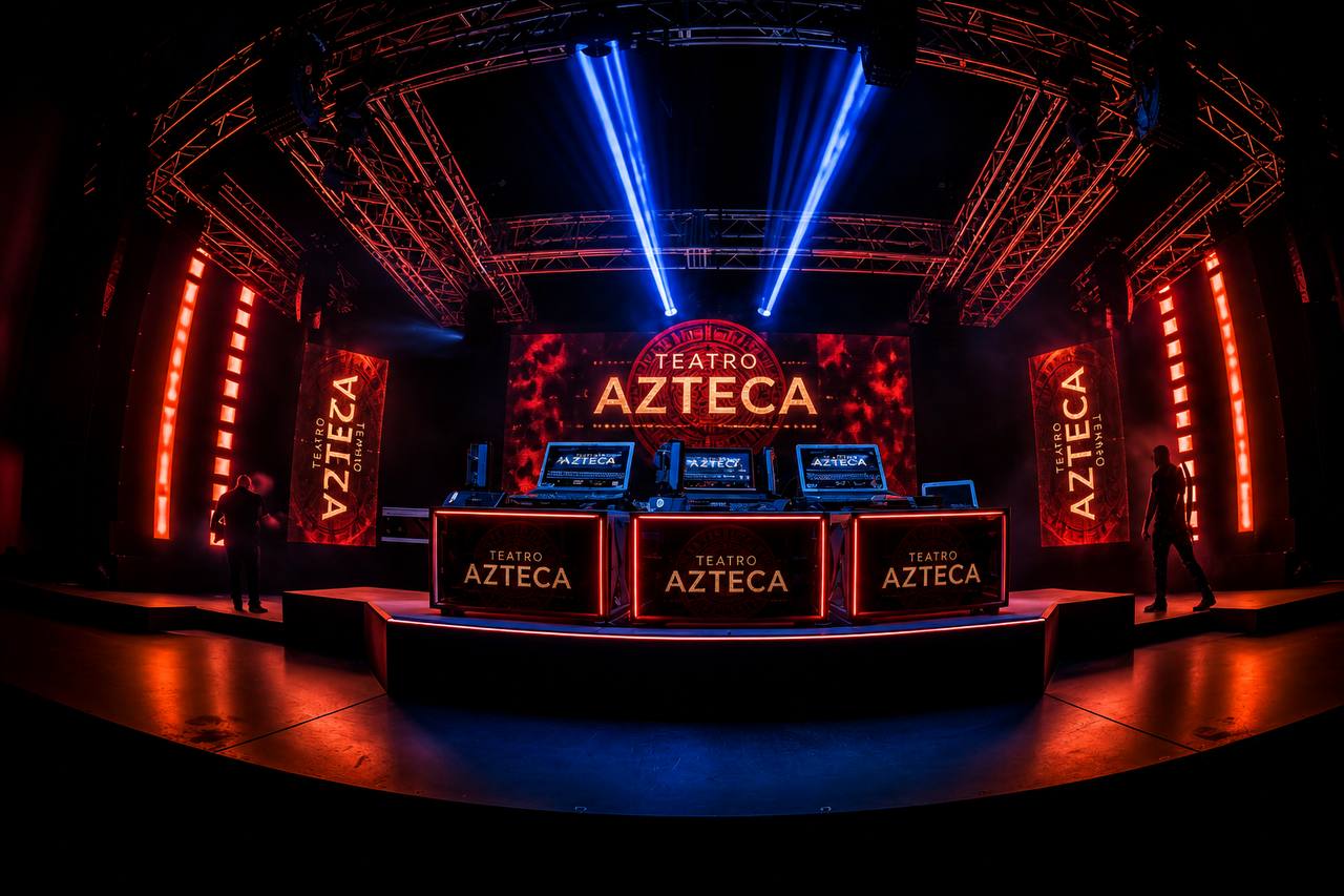 Red carpet entrance at Teatro Azteca